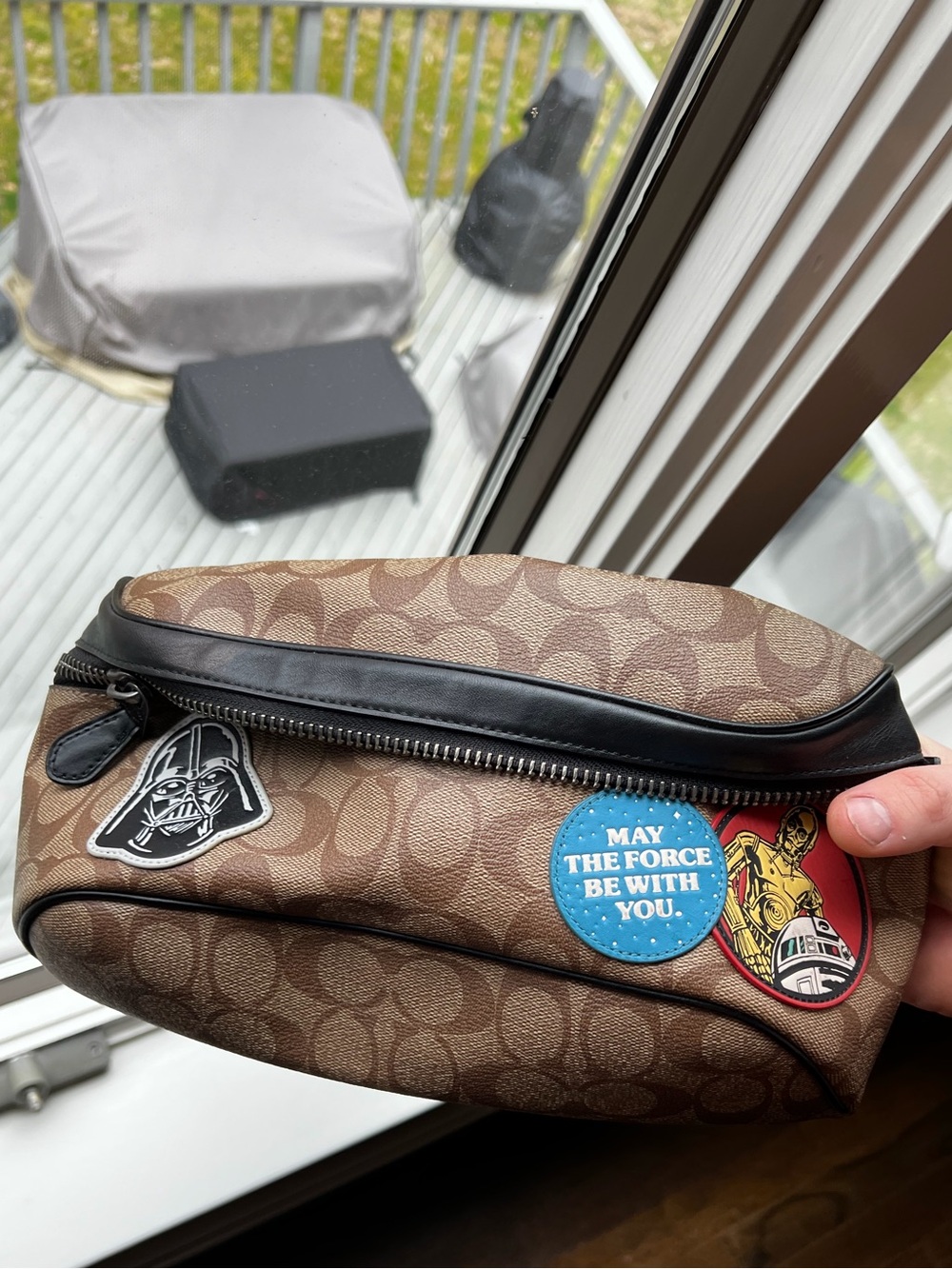Coach Men’s Brown Signature Canvas Travel Kit - Star Wars Pins